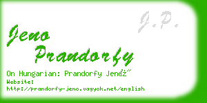 jeno prandorfy business card
